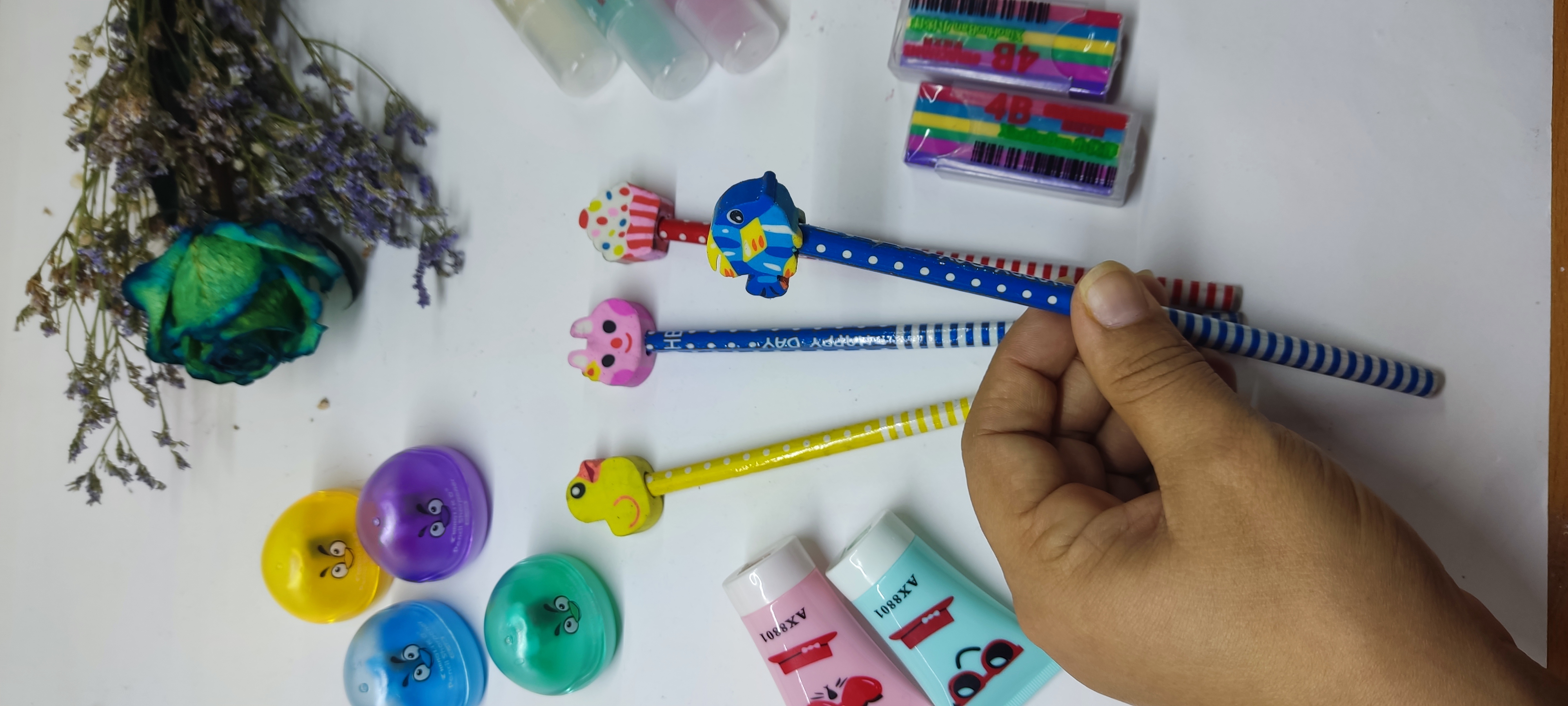 مداد عروسکی فانتزی سر پاکن دار